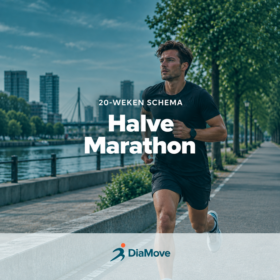 DiaMove Halve Marathon – productcover van het 20-weken hardloopschema voor mensen met diabetes
