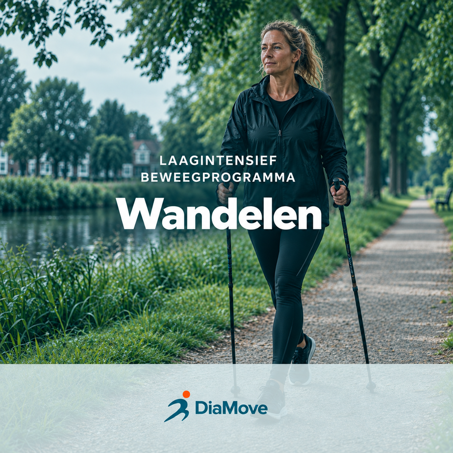 DiaMove Wandelen – productcover van het laagintensieve beweegprogramma voor mensen met diabetes